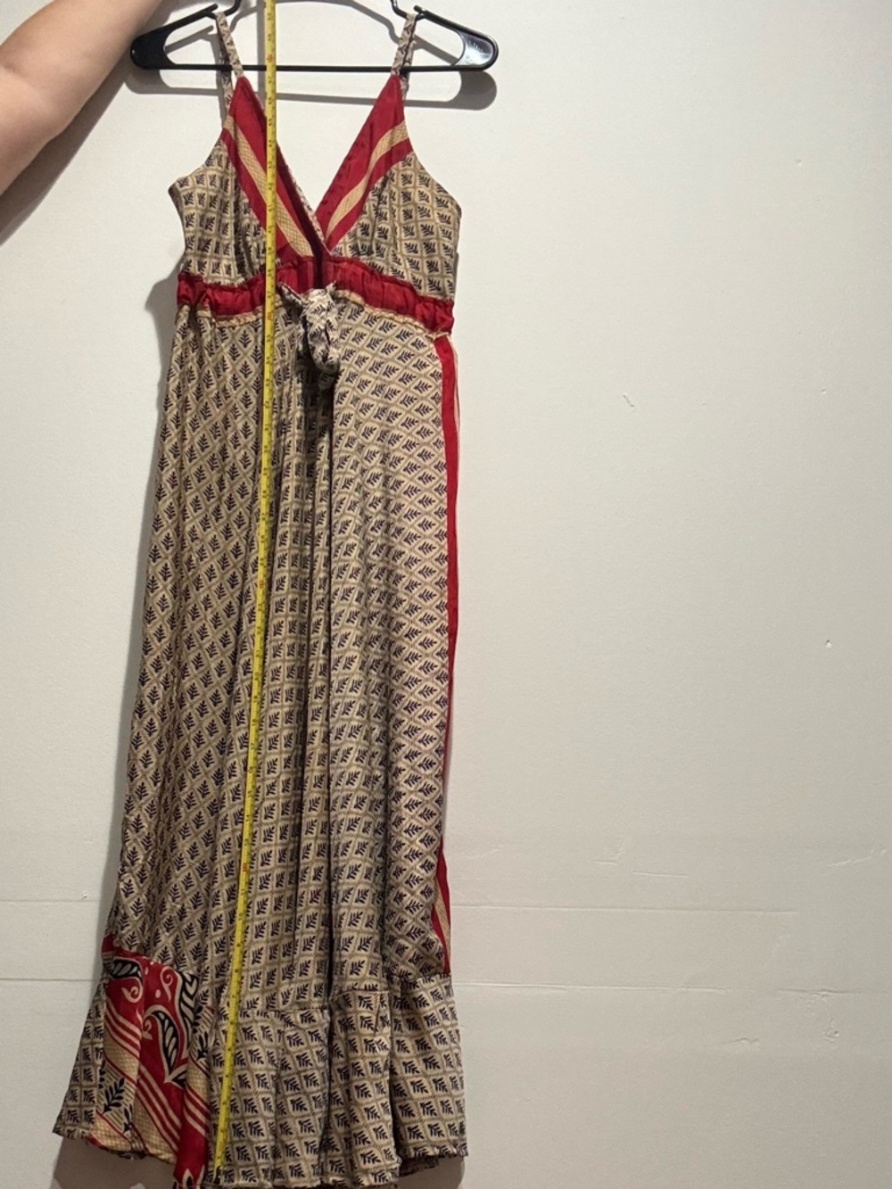 Celina Bohemian V-Neck Maxi Dress with Red Trim - Picture 7 of 7